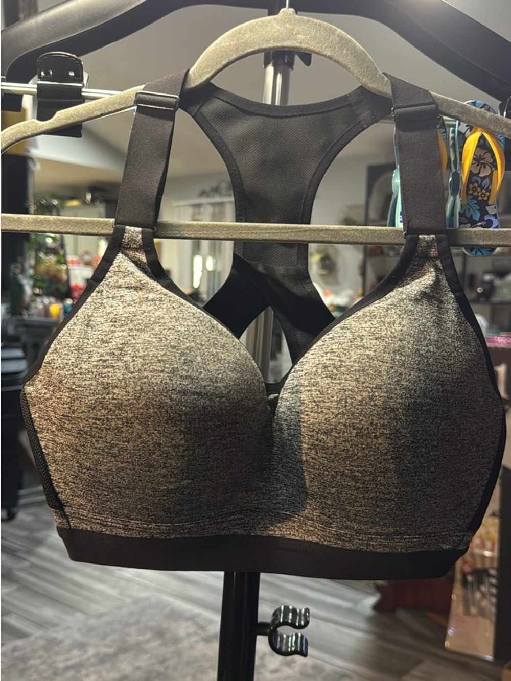 Victoria's Secret Gray Heather Sports Bra with Racerback #234